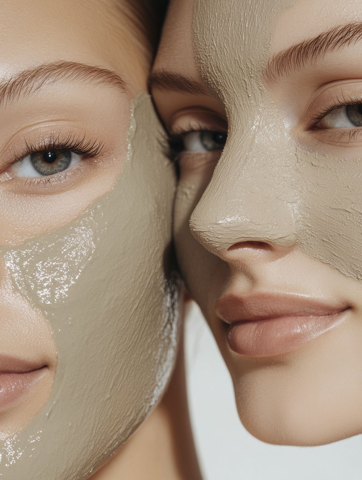 Two women in clay treatment masks, facials at Lemon & Honey Day Spa, City of Orange, CA