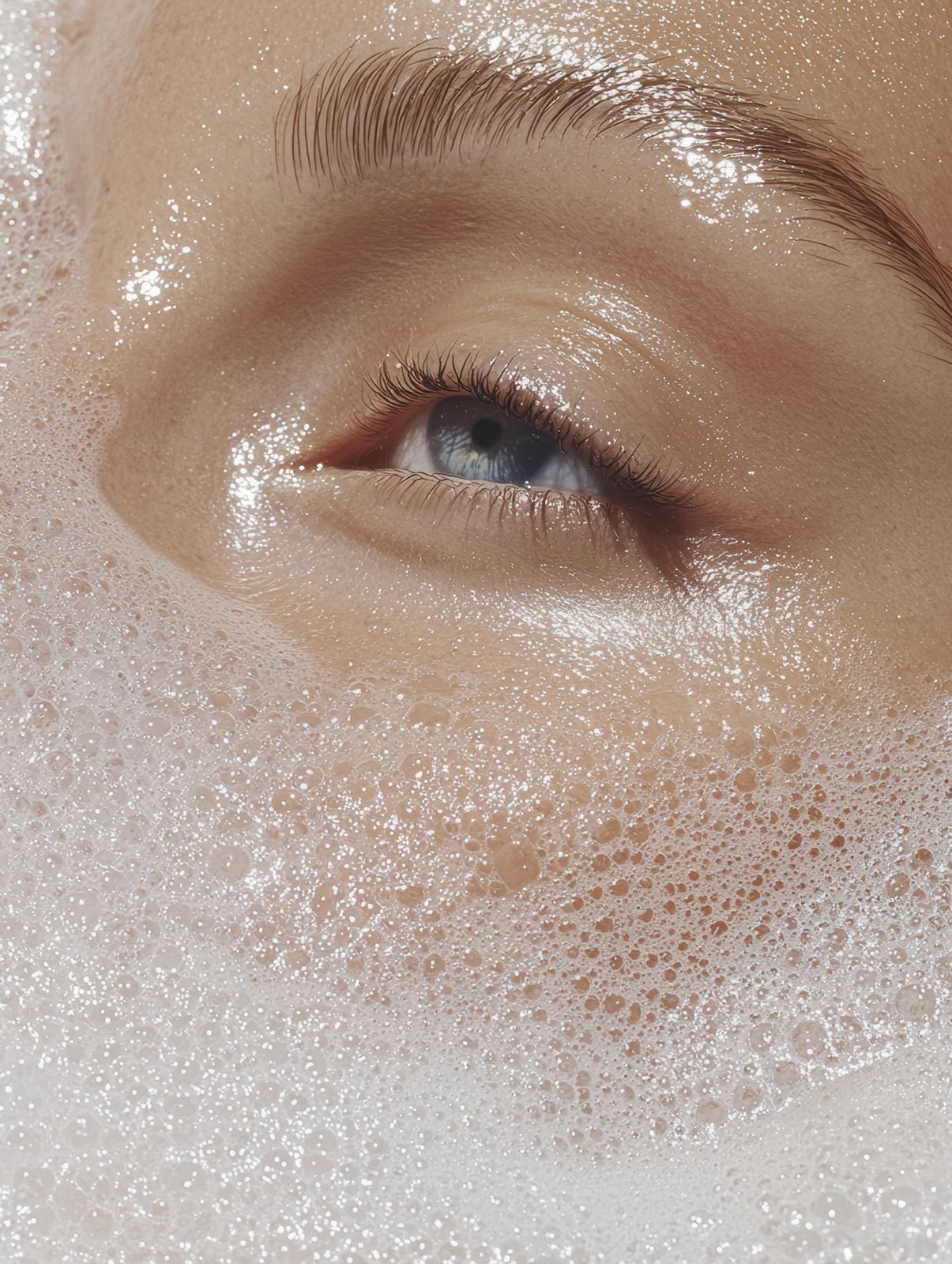Close-up of a fresh cleanse on dewy skin, HydraFacial at Lemon & Honey Day Spa, City of Orange, CA