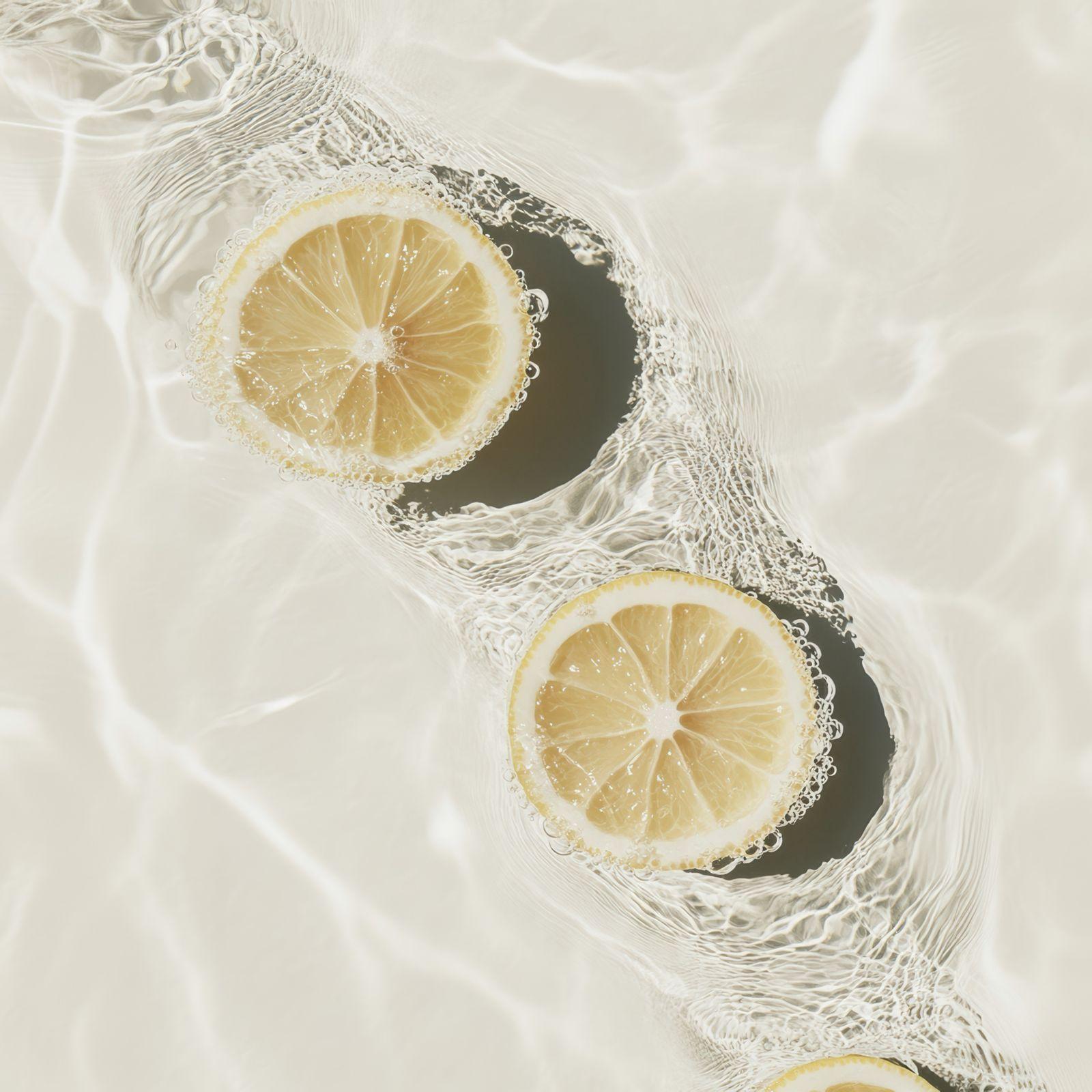 Lemon slices floating in sparkling water, the Lemon & Honey signature for new guests