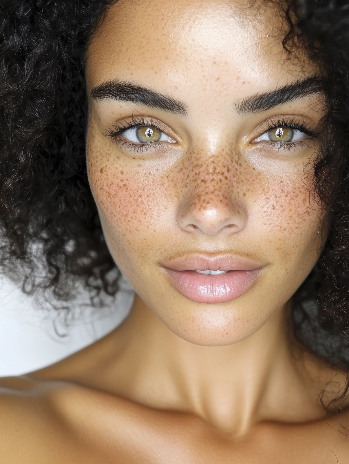 Natural, glowing skin with freckles, facials at Lemon & Honey Day Spa, City of Orange, CA, a short drive from Tustin